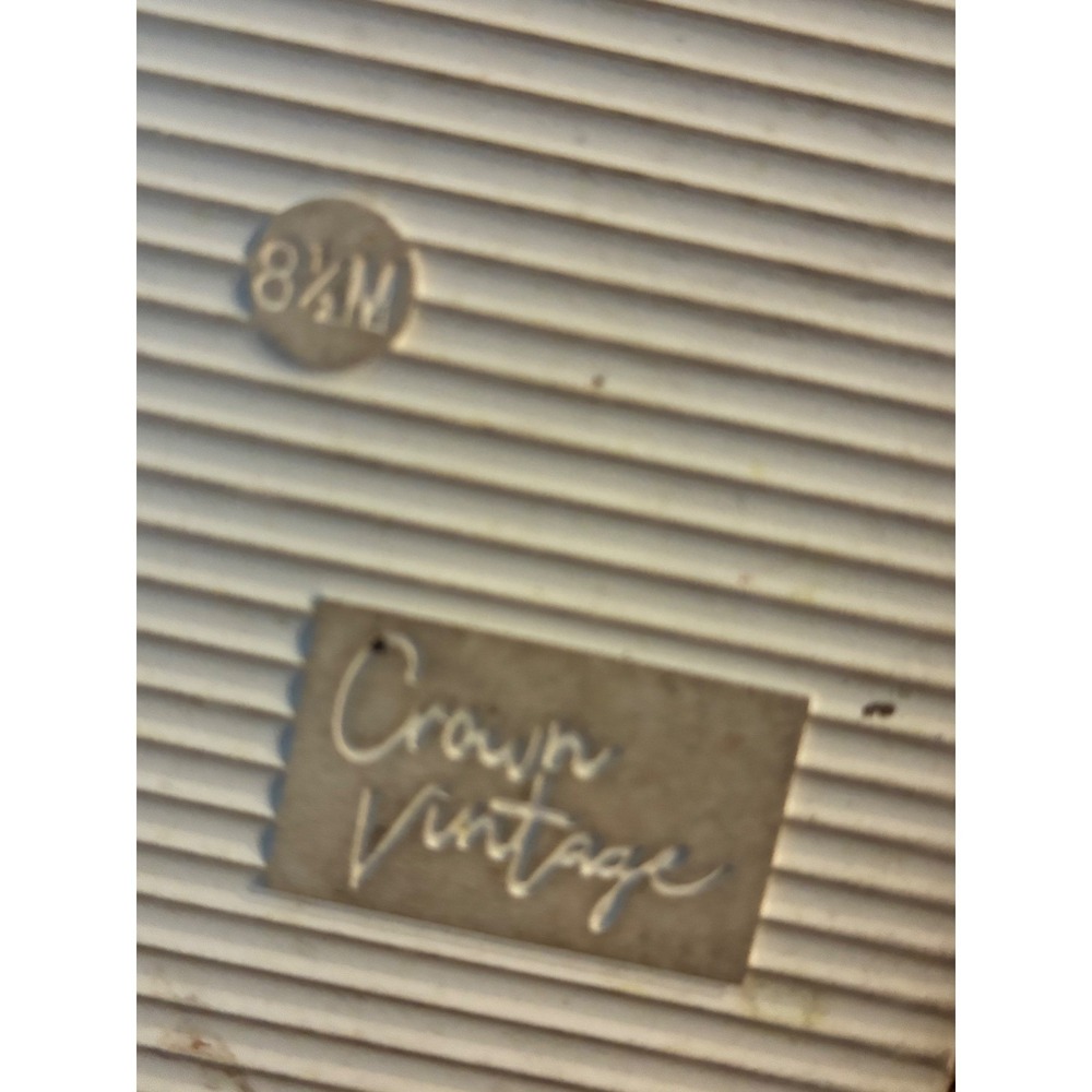 Crown Vintage Blue Suede Floral Embroidered Espadrille Ankle Strap Flats 8.5 - Picture 11 of 11